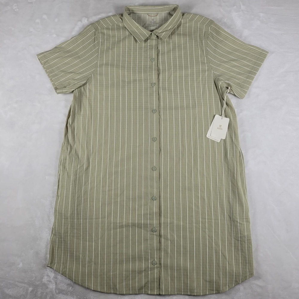 Roark Bless Up Dress Women's Large Green Perforated‎ Breathability Pocket NWT